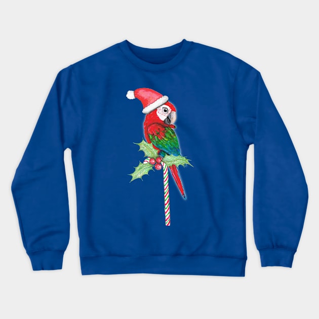 Green wing macaw Christmas style Crewneck Sweatshirt by Bwiselizzy